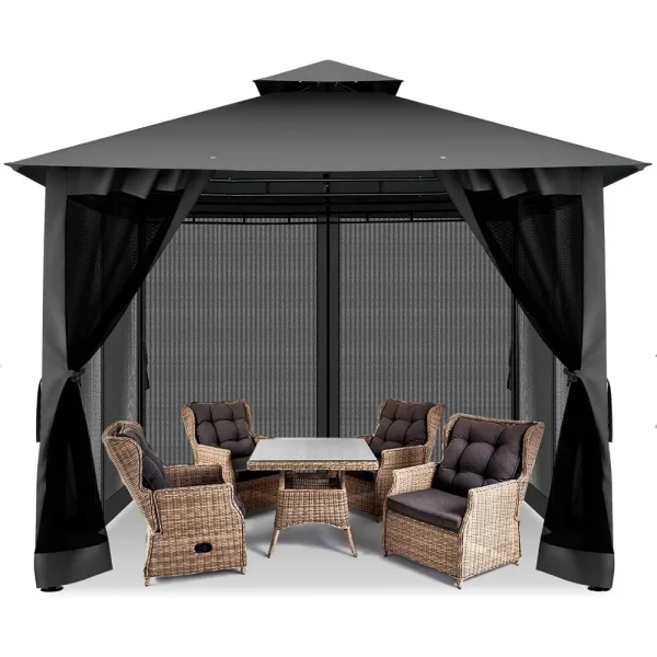 Heavy Duty Gazebo Double Roof with Metal Frame Gazebo