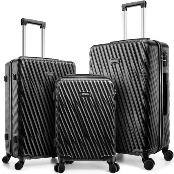 3 Piece Luggage Sets ABS Hardshell Suitcase With Spinner Wheels TSA Lock